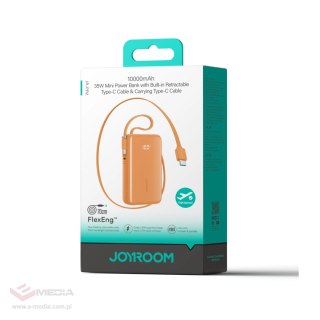 Powerbank Joyroom JR-PR2L 35W 10000mAh z wbudowanymi kablami USB-C - pomarańczowy