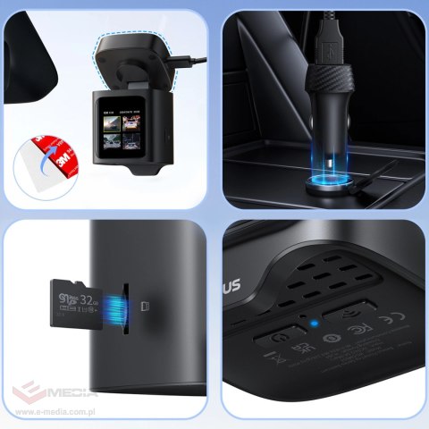 Wideorejestrator Baseus PrimeTrip VD1 Pro kamera samochodowa 4K - czarny