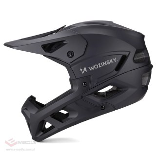 Kask rowerowy fullface Wozinsky z odpinanym daszkiem 57-59 cm - czarny