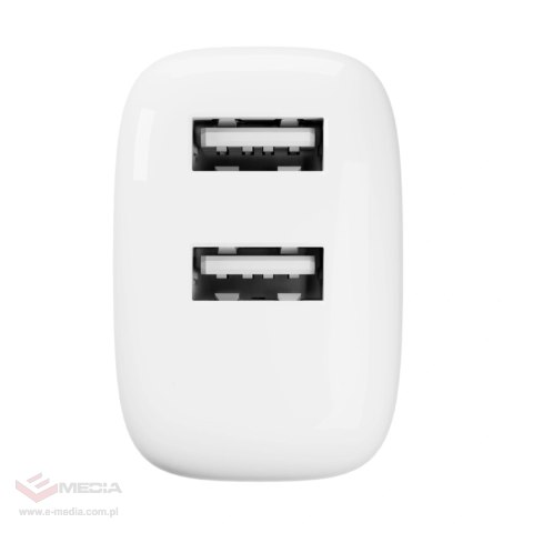 Ładowarka sieciowa Puro PROLITE 10W 2x USB-A - biała