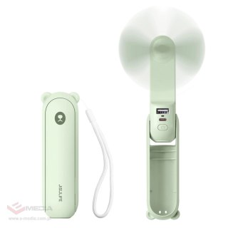 Mini wentylator Jisulife Handheld Fan Life8 Plus przenośny wiatraczek USB z funkcją powerbanka 4500mAh i latarką - zielony