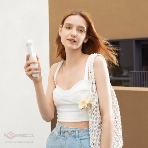 Mini wentylator Jisulife Handheld Fan Life8 przenośny wiatraczek USB z funkcją powerbanka 2000mAh i latarką - biały