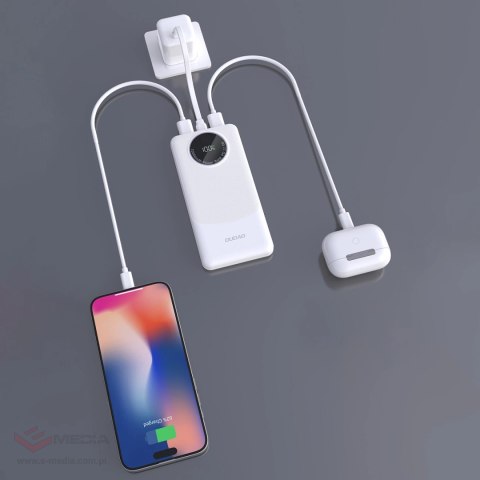 Powerbank Dudao K12 10000mAh PD22.5W USB-A, USB-C - biały