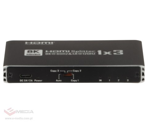 ROZGAŁĘŹNIK HDMI-SP-1/3-2.1 PAWONIK