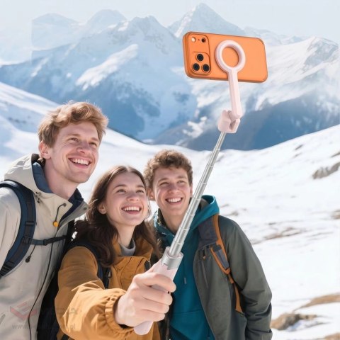 Selfie Stick Tech-Protect L10S Bluetooth - rózówo-szary