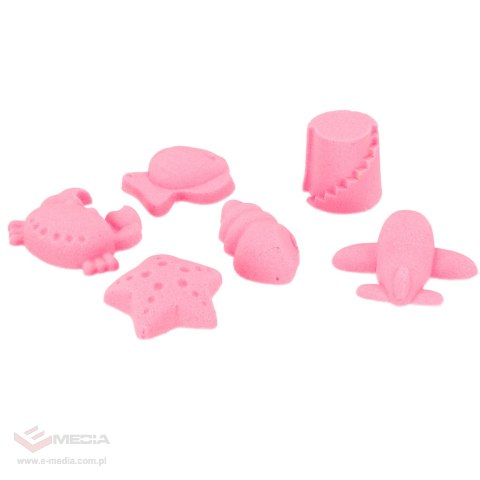 Piasek dla dzieci 2kg foremki piaskownica zestaw XXL plastyczny kreatywny różowy