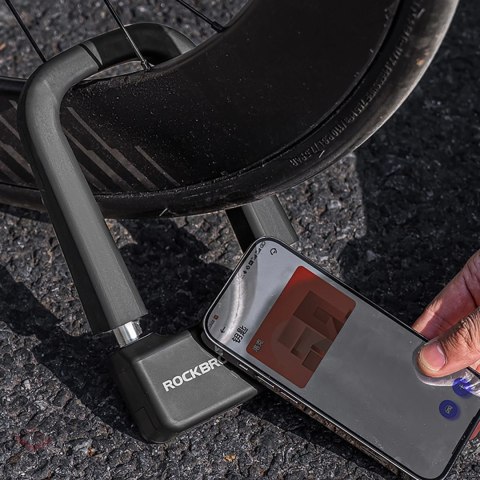 Zapięcie rowerowe Rockbros RBNS1 SMART z czytnikiem NFC - czarne