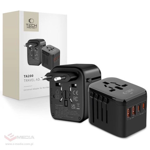 Adapter Tech-Protect TA200 EU / UK / US / AU - czarny