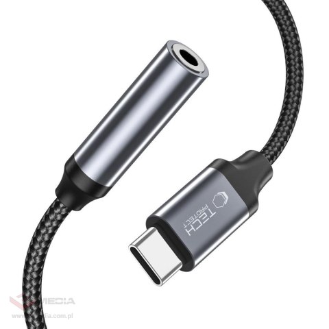 Adapter Tech-Protect UltraBoost USB-C / mini jack 3.5mm - czarny