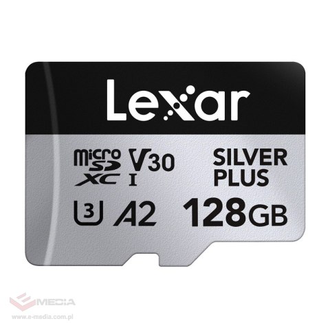 Karta pamięci Lexar High-Performance Silver Plus microSDXC 128GB + adapter
