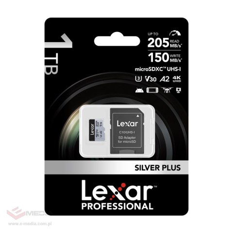 Karta pamięci Lexar High-Performance Silver Plus microSDXC 1TB + adapter