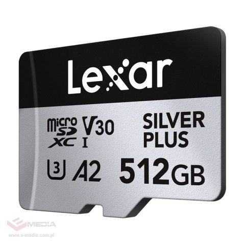 Karta pamięci Lexar High-Performance Silver Plus microSDXC 512GB + adapter