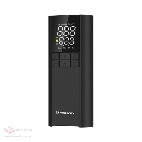 Kompresor Wozinsky WPEP-8000 pompka elektryczna powerbank 8000mAh latarka - czarny