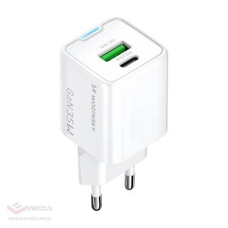 Ładowarka sieciowa Wozinsky WWC-35W GaN USB-A + USB-C - biała