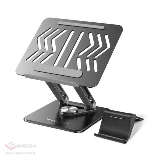Podstawka pod laptopa, tablet Wozinsky WRS-CPY84SB 360 aluminiowa + Gratis! podstawka do smartfona - czarna