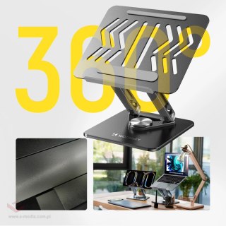 Podstawka pod laptopa, tablet Wozinsky WRS-CPY84SB 360 aluminiowa + Gratis! podstawka do smartfona - czarna