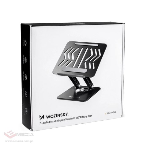 Podstawka pod laptopa, tablet Wozinsky WRS-CPY84SB 360 aluminiowa + Gratis! podstawka do smartfona - czarna
