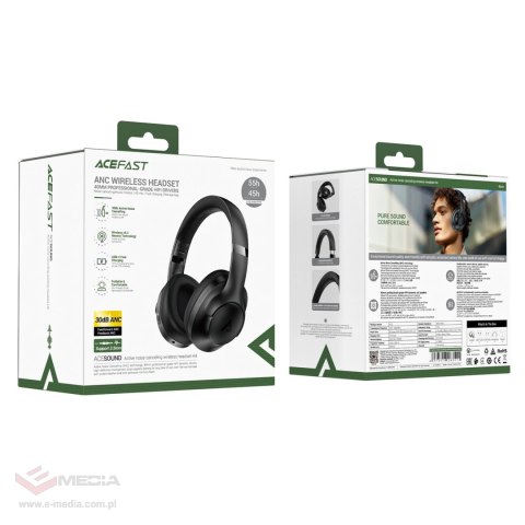 Acefast H4 active noise canceling wireless headset black