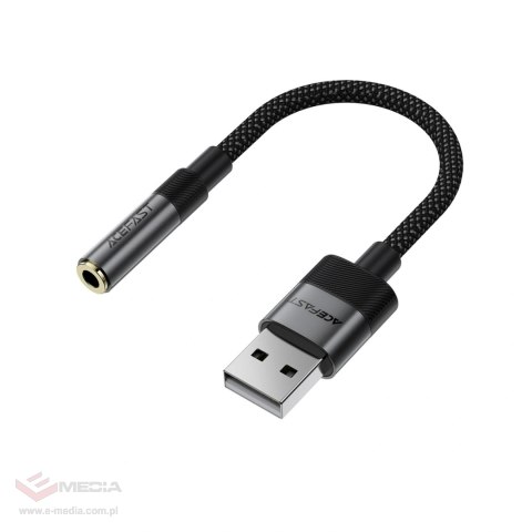 Adapter Acefast J13 USB-A do mini jack 3.5 mm - czarny