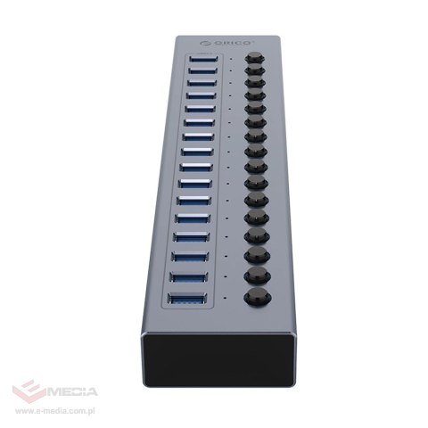 Hub Orico BT2U3-16AB 16x USB-A 3.0 z włącznikami - szary