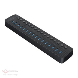 Hub Orico CT2U3-16AB 16x USB-A 3.0 z włącznikami - czarny