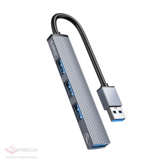Hub USB-A Orico AH-A13 stacja dokująca 1x USB-A 3.0 + 3x USB-A 2.0 - szary