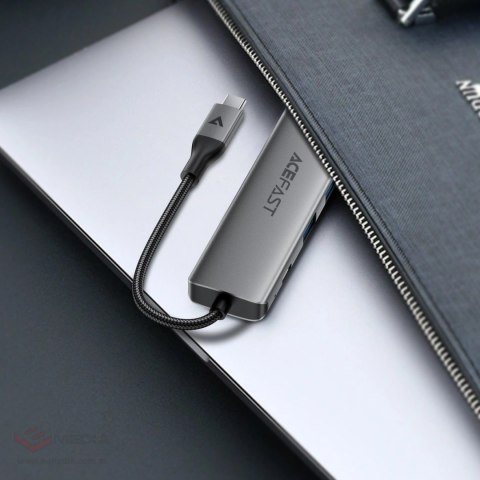 Hub USB Acefast J18 stacja dokująca USB-C 6w1 HDMI 4K 60Hz PD90W - szara