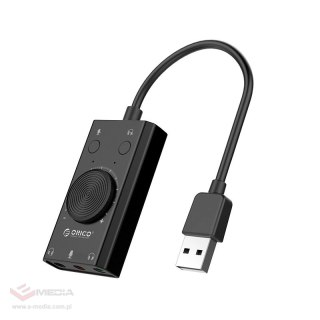 Karta dźwiękowa Orico SC2 zewnętrzna wielofunkcyjna z USB-A - czarna