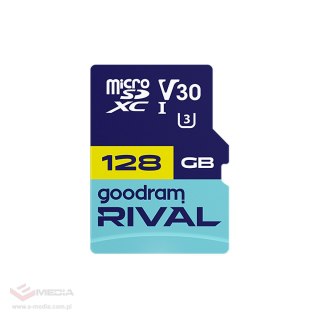 Karta pamięci microSD 128 GB V30 UHS-III Goodram Rival z adapterem