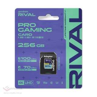 Karta pamięci microSD 256 GB V30 UHS-III Goodram Rival z adapterem