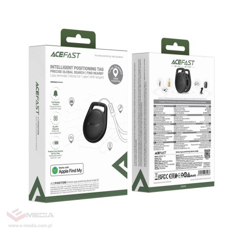 Lokalizator Bluetooth Acefast S2 kompatybilny z Apple Find My - czarny