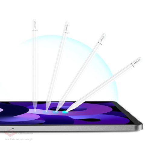 Rysik stylus pojemnościowy Acefast V3 do iPad z ładowaniem bezprzewodowym i 2 wymiennymi końcówkami - biały