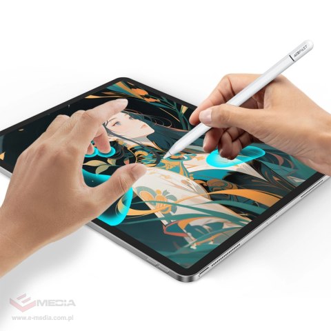 Rysik stylus pojemnościowy Acefast V3 do iPad z ładowaniem bezprzewodowym i 2 wymiennymi końcówkami - biały
