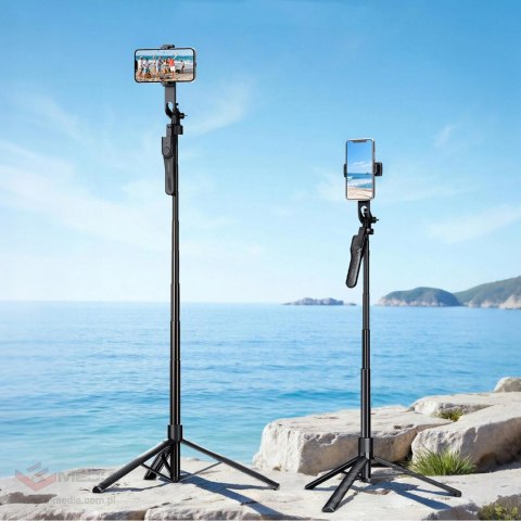 Selfie stick Orico SPM175 tripod 1/4" na telefon kamerę aparat z obrotem 360 stopni Bluetooth 5.2 - czarny