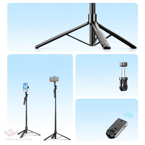 Selfie stick Orico SPM175 tripod 1/4" na telefon kamerę aparat z obrotem 360 stopni Bluetooth 5.2 - czarny
