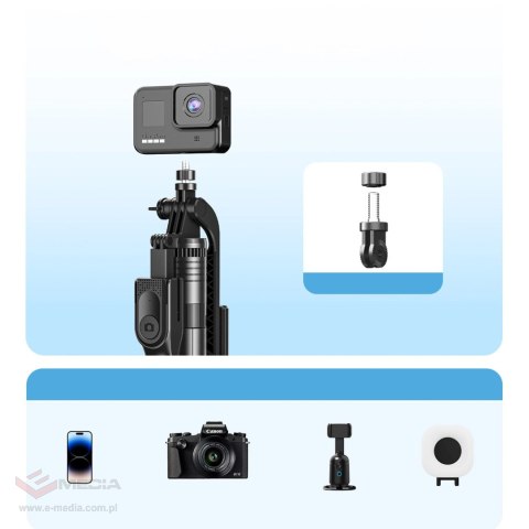 Selfie stick Orico SPM215 tripod 1/4" na telefon kamerę aparat z obrotem 360 stopni Bluetooth 5.2 - czarny