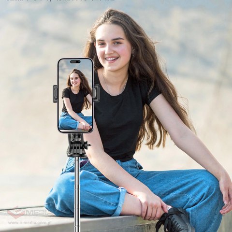 Wozinsky Selfie stick WC1Y3S teleskopowy tripod 1.3m z uchwytem na telefon - czarny