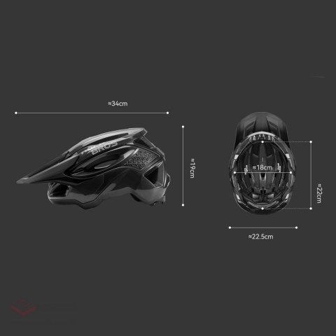 Kask rowerowy Rockbros LK-99 na rower górski z regulowanym daszkiem i zapięciem magnetycznym 58-62 cm - czarny