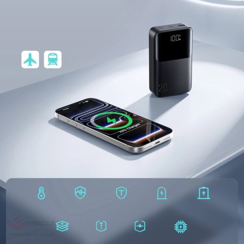 Powerbank Joyroom JR-QP192 Star Series Mini 20000mAh 22,5W z wyświetlaczem cyfrowym - czarny