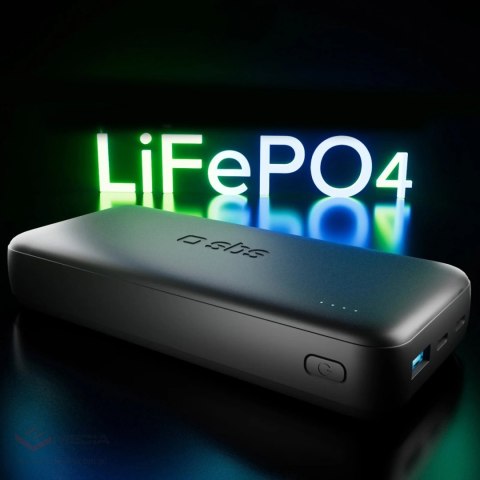 Powerbank SBS Infinity 20000mAh 10W LiFePo₄ USB-A USB-C - czarny