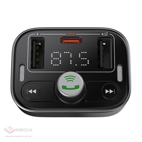 Transmiter FM Baseus S-09 Pro, Bluetooth (czarny)