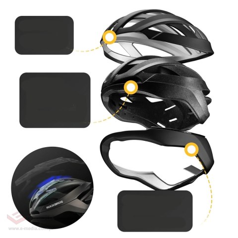 Kask rowerowy Rockbros LK-69 z ramą wzmacniającą 58-62 cm - czarny