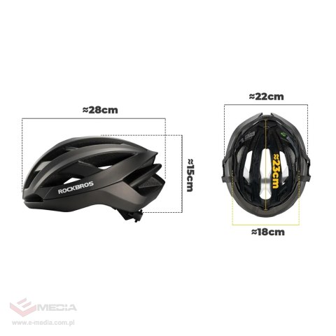 Kask rowerowy Rockbros LK-69 z ramą wzmacniającą 58-62 cm - czarny