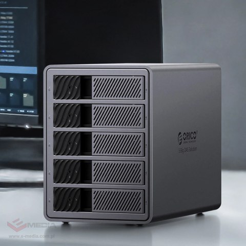 Macierz dyskowa Orico 9858T3 5 Big DAS Solution ProThunder z Thunderbolt 3 na 5 dysków 2,5"/3.5" SATA HDD/SSD - szara