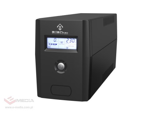 Zasilacz awaryjny UPS 800VA/480W, 220V/50Hz, obudowa Tower, LCD, 2×CEE 7/3, USB, akumulator VRLA 1×9Ah, kabel USB A-B 1.2 m, kab