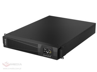 Zasilacz awaryjny UPS Rack 1000VA/900W, 220V/50Hz, TFT LCD obrotowy, SNMP/USB/RS232/EPO, ochrona RJ45, VRLA 2×9Ah, gniazdo bater