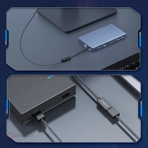 Adapter Orico CAF31 USB-C - USB-A 3.1 Gen 2 10Gbps 30cm OTG - czarny