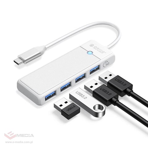 Hub USB Orico PAPW4A-C3 4-portowy 4x USB-A 3.0 1 m - biały