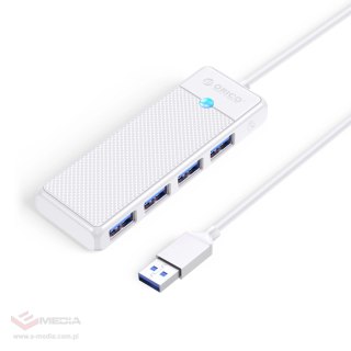 Hub USB Orico PAPW4A-U3 4-portowy 4x USB-A 3.0 0,15 m - biały