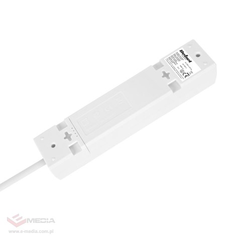Przedłużacz 4 gniazda 2m typu francuskiego bez przełącznika (3x1,5mm) Rebel biały